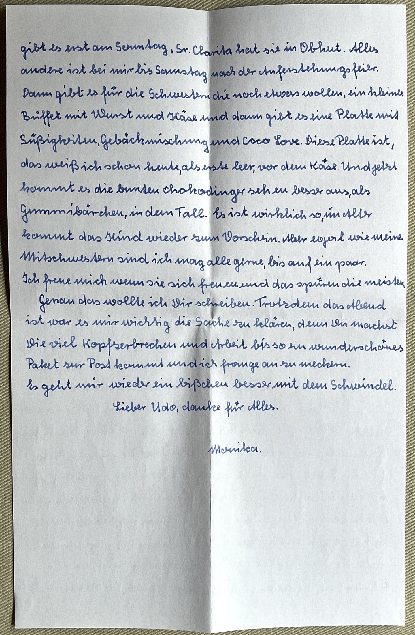 Zweite Seite mit Schlussgruß